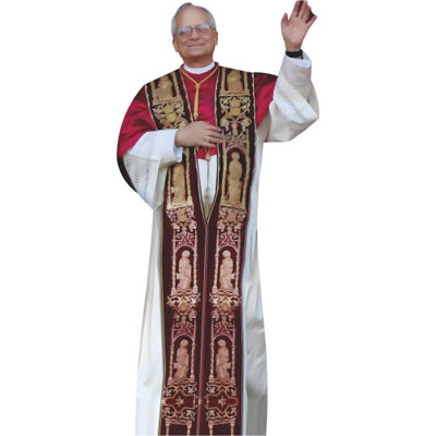 H48847 Pope Leo XIV Waving Cardboard Cutout Standee Standup