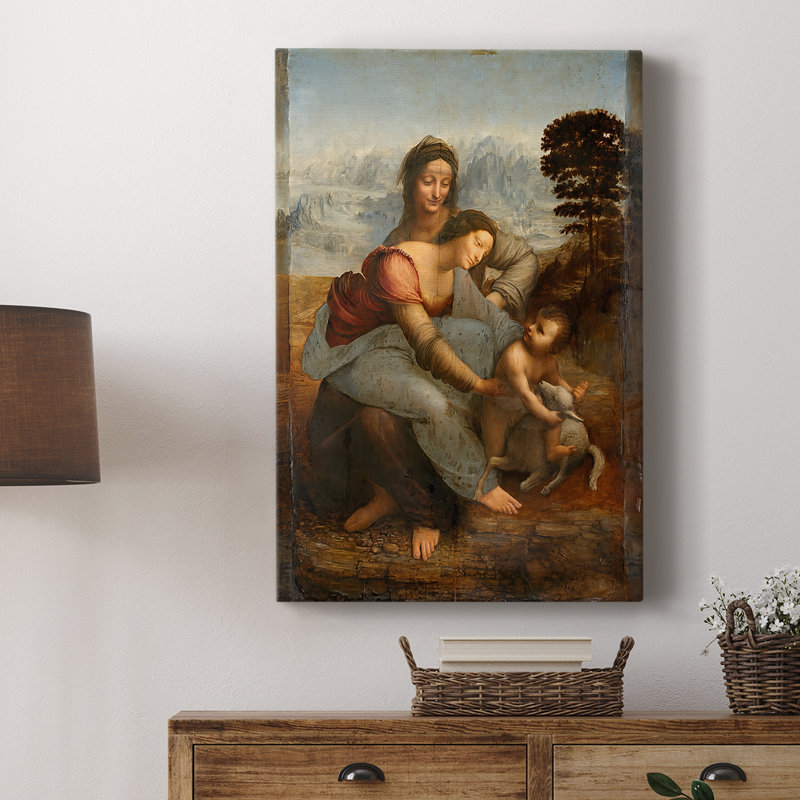La Vierge et l'enfant avec Sainte Anne - galerie d'art sur toile tendue par Leonardo Da Vinci, 12 x 18