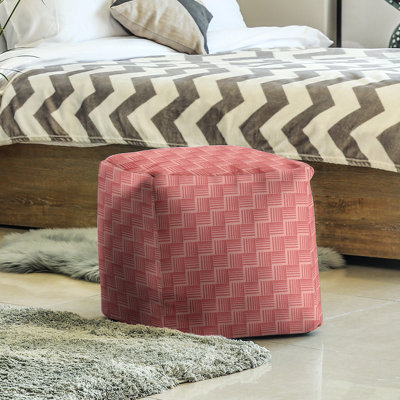 Repose-pieds cubique à rayures classic basketweave