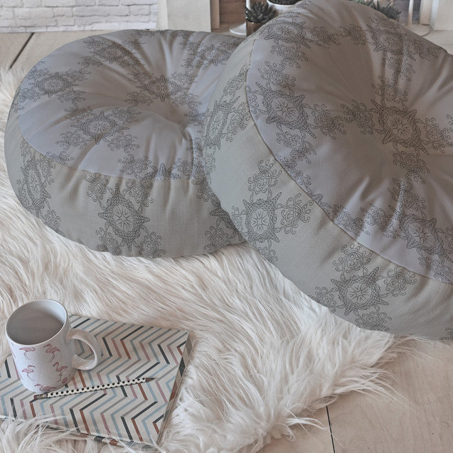 Lara Kulpa Ornamental Round Floor Pillow, 23" H x 23" W x 6" D