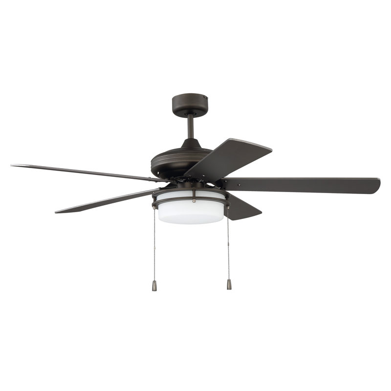 Craftmade 52" Espresso Ceiling Fan with LED Light and Reversible Blades