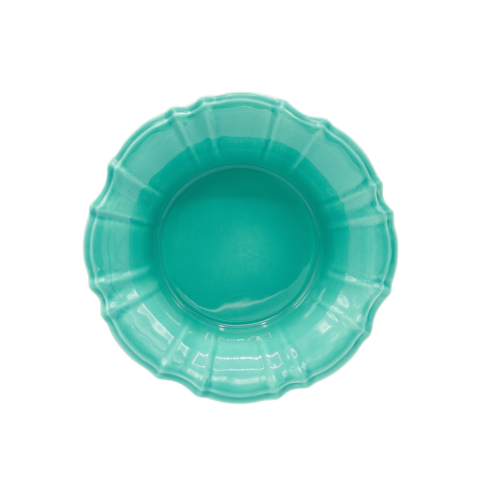 Chloe Ceramic Salad Bowl, Turquoise, 9.84"
