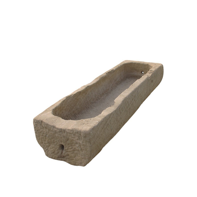 70" Inch Long Hand Chiseled Stone Trough 63