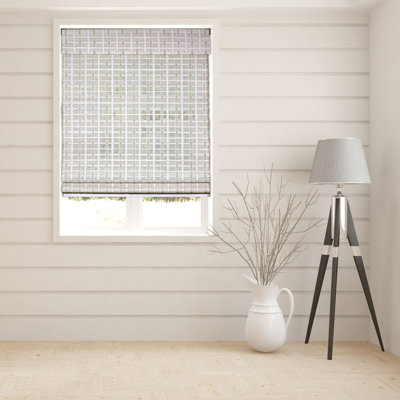 ARLO BLINDS Whitewash Sheer Bamboo Roman Shades