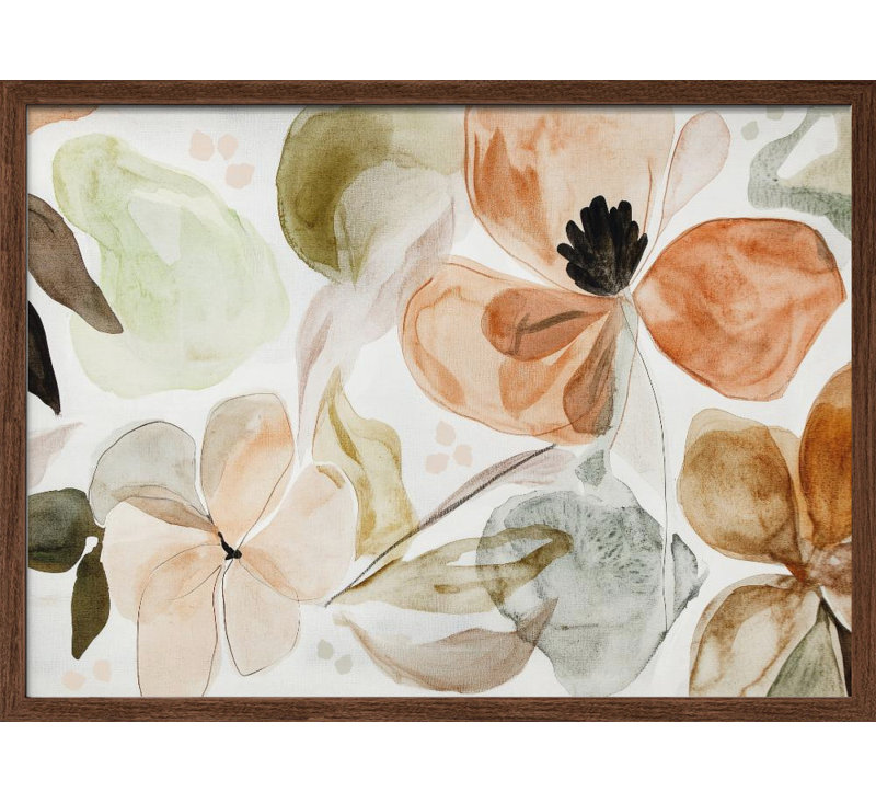 "Earthybloomno6", art mural texturé encadré, Brun, H 10 po x l 14 po