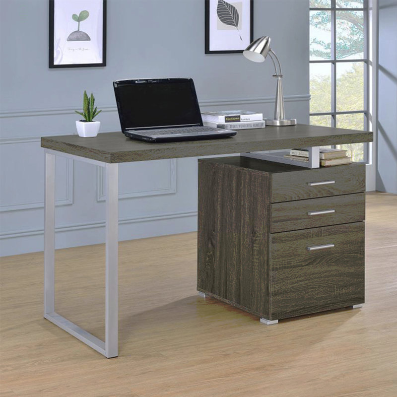 Bureau 3 tiroirs, Gris