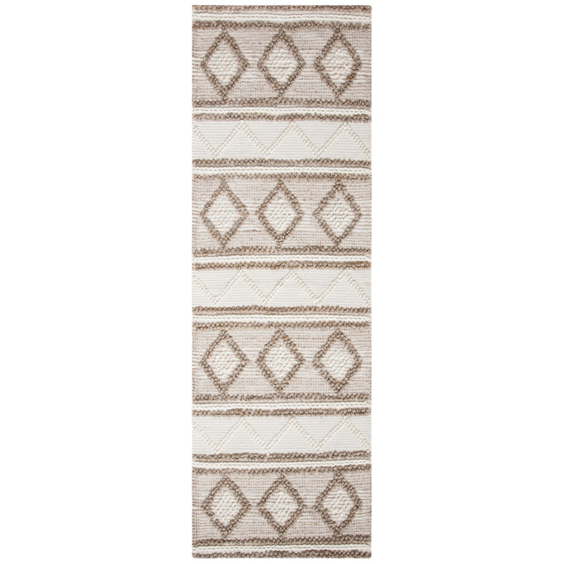 Tapis géométrique en jute / laine / coton Tommy, Tapis de couloir 2 pi 6 po x 8 pi