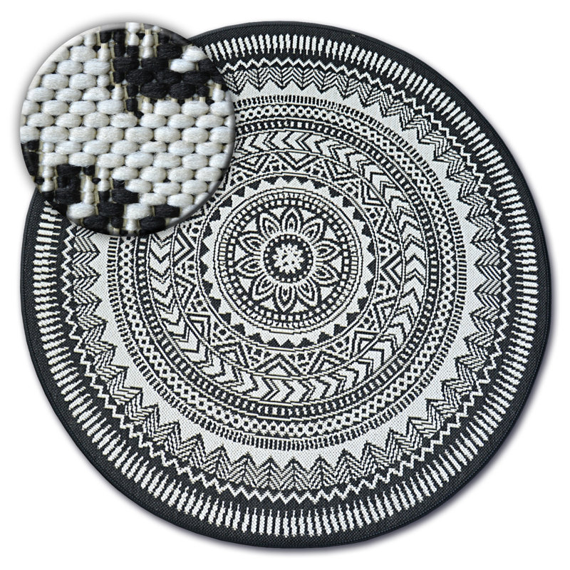 Round Iasos Moroccan 120cm X 120cm Indoor / Outdoor Area Rug
