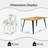 Hranush 5-Piece Dining Set - Rectangular Table and  Upholstered Armchairs with Metal Legs for Kitchen Dining Room-353509057