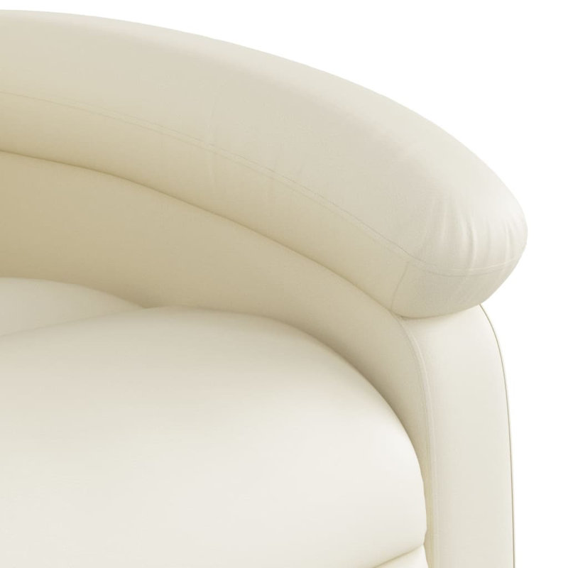 Fauteuil inclinable massant en simili-cuir, Similicuir crème