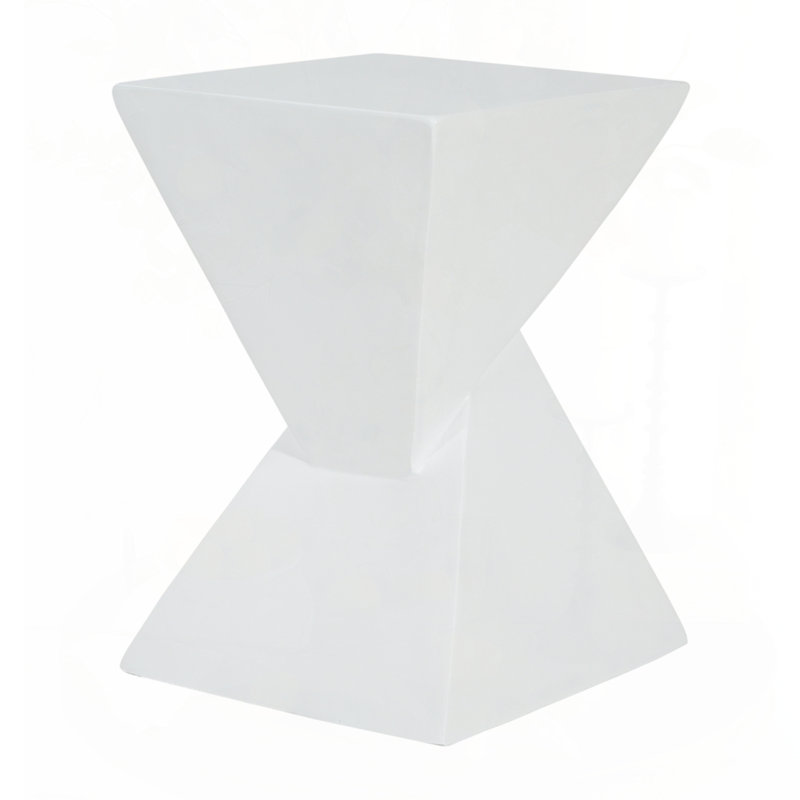 All Weather MGO X Design Side Table - Stylish White Indoor Outdoor Table For Home, Garden, Balcony, 18 Inches Height, 12.5 Inches Square Base