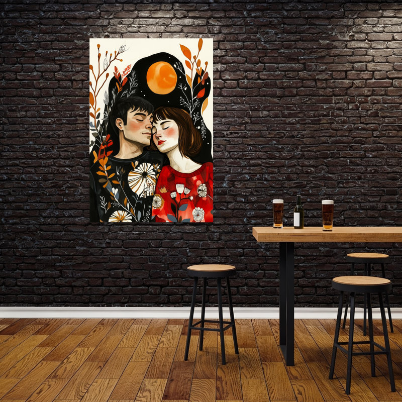 Art mural d'automne au clair de lune, H 60 po x l 40 po