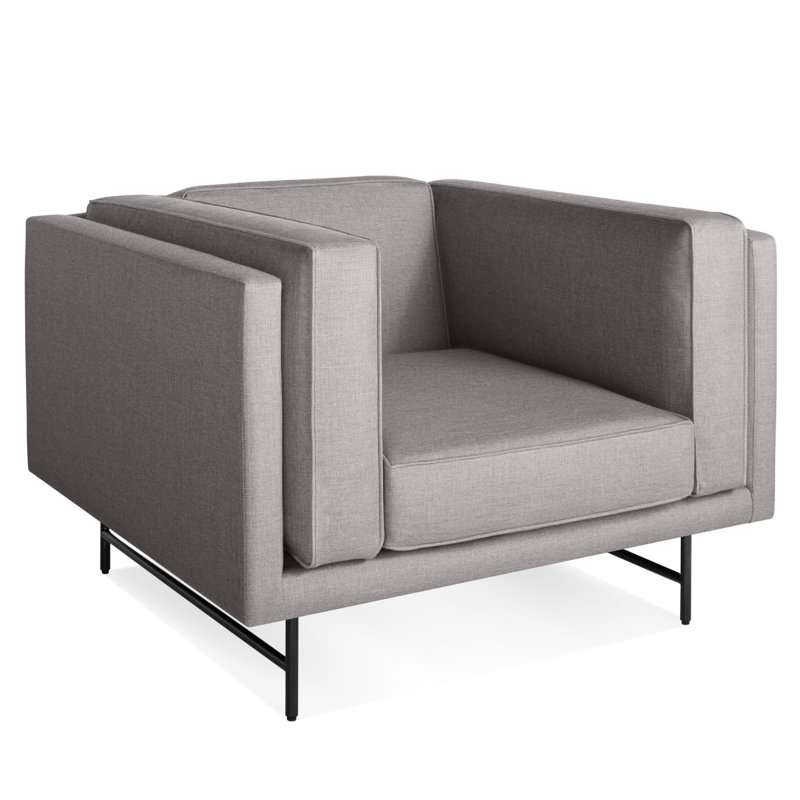 Fauteuil club Bank, Mélange de polyester lave, Noir