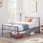 Lit plateforme simple en métal de 14 pouces avec tête de lit et pied de lit Kempst, sommier robuste avec support en lattes d'acier, aucun sommier requis, rangement sous le lit-1032081551-967434657