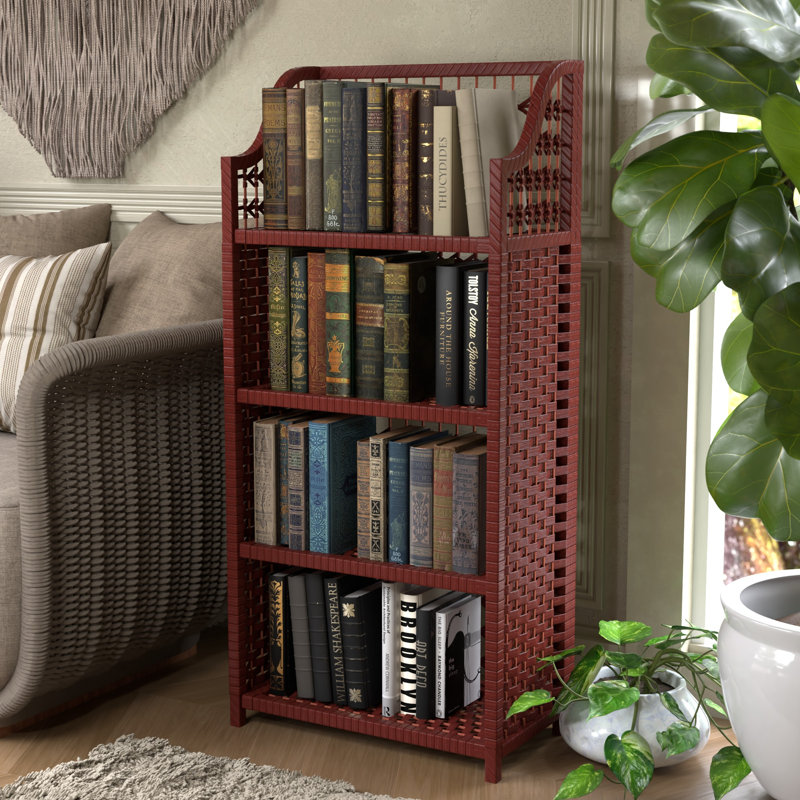 Johns Natural Fiber Shelves, Mahogany, (4 Shelves) 44" H x 19.75" W x 10.25" D