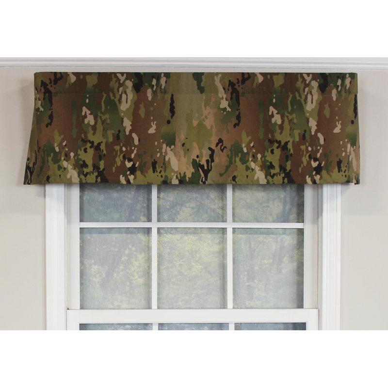 Cantonnière sur mesure 50 po en mélange de coton camouflage Borghese
