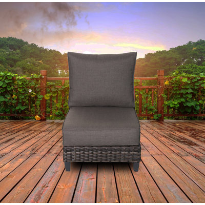 Arshmaan Wicker Outdoor Armless Lounge Chair