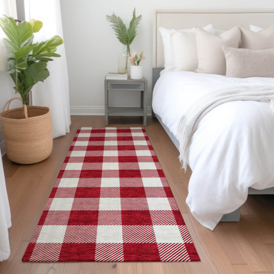 Tapis rouge Prisco lavable à la machine de qualité supérieure