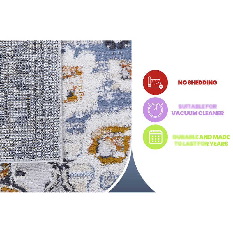 Tapis crème / doré Stain, Runner 2'2"x 7'10"
