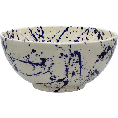 Ayaka Blue Splatter Deep Serving Bowl
