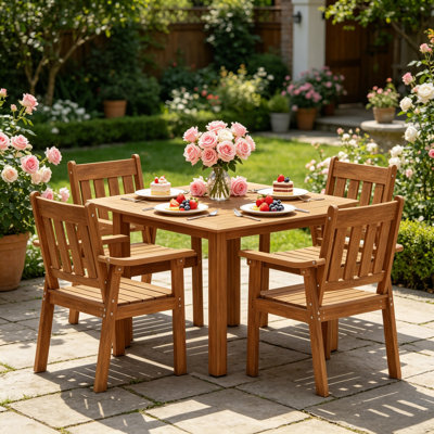 All-Weather Outdoor Waterproof Dining Sets - Rust-Resistant Modern Outdoor Dining Sets For Backyard Garden Deck Poolside