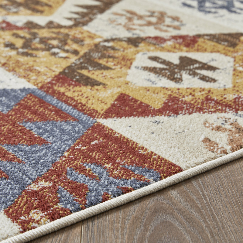 Raashi Abstract Handwoven Polypropylene Indoor Area Rug in Multicolor, Runner 2' x 6'7"