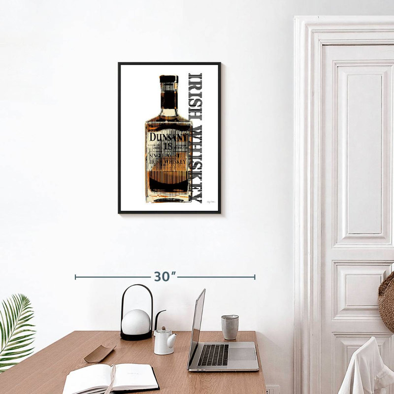 Whisky irlandais, Cadre flottant noir, 17 po x 25 po