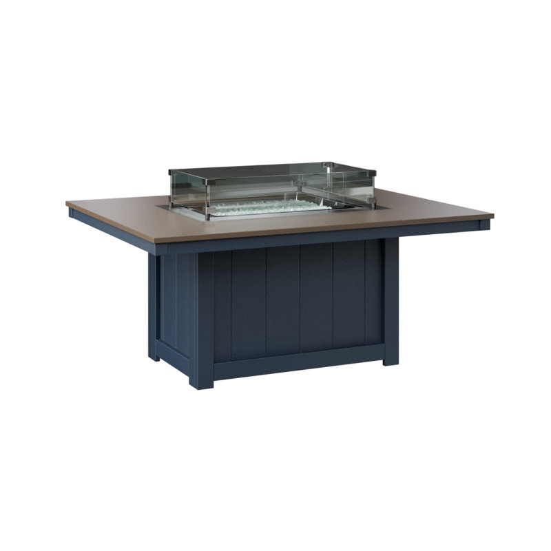 Foyer de table rectangulaire Berlin Gardens Donoma, Bronze martelé avec base bleu marine