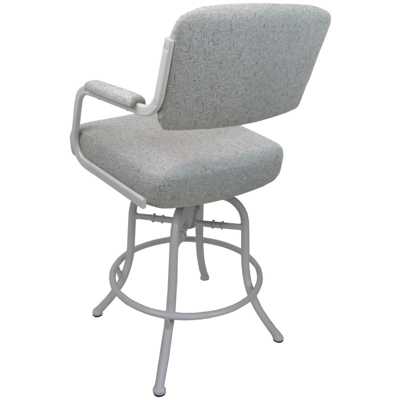 Tabouret de bar pivotant 30 po Jomiah, Blanc, Crème