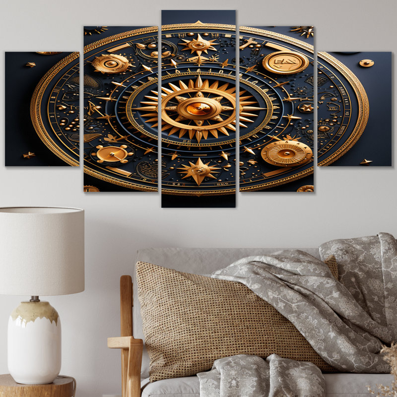 Katia - Modern Geometric Canvas Art Print - 5 Panels
