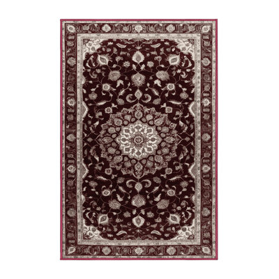 Machine Washable Tabriz Red Area Rug