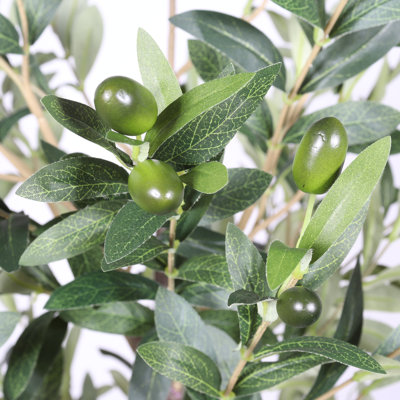 Olive artificielle 6 pi en pot noir en plastique Aesthe