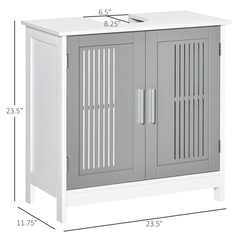 23.5'' W x 23.5'' H x 11.75'' D Free-Standing Bathroom Cabinet,Pedestal Under Sink Bathroom Cupboard with  Adjustable Shelves