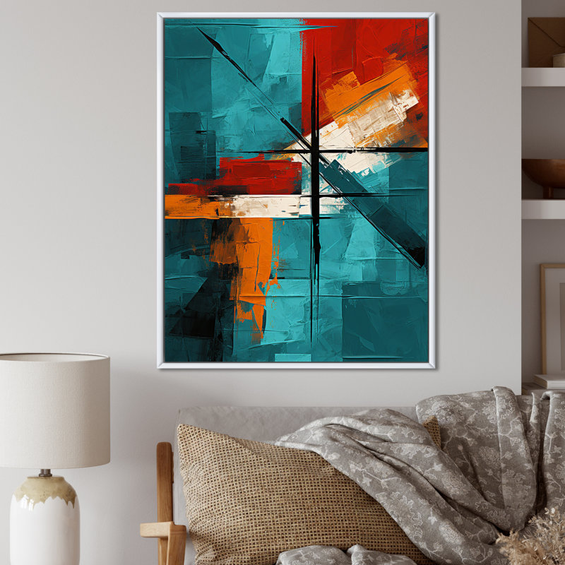 «Impossible Logic Of Love Abstract In Teal I», reproduction d'art sur toile, H 44 po x l 34 po x P 1,5 po
