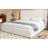 Queen Size Boucle Bed Frame, Upholstered Cloud Bed Frame With Headboard, Solid Wood Legs And Slats, No Box Spring Needed, White-1019603815