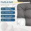 Chaise berçante avec repose-pieds, repose-pieds et coussins en osier gris foncé-129339059