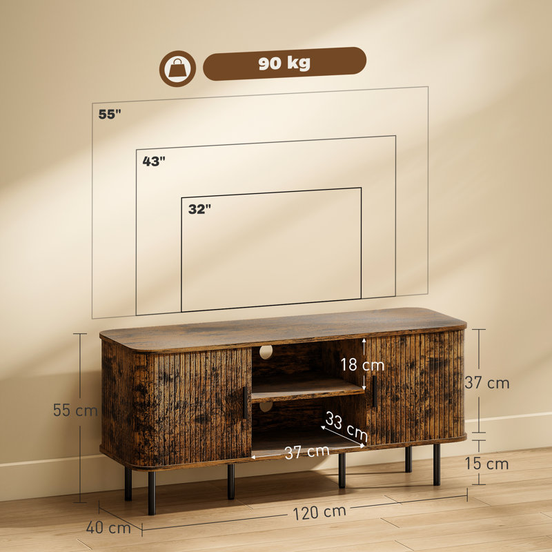 TV Stand for TVs up to 55", Rustic Brown