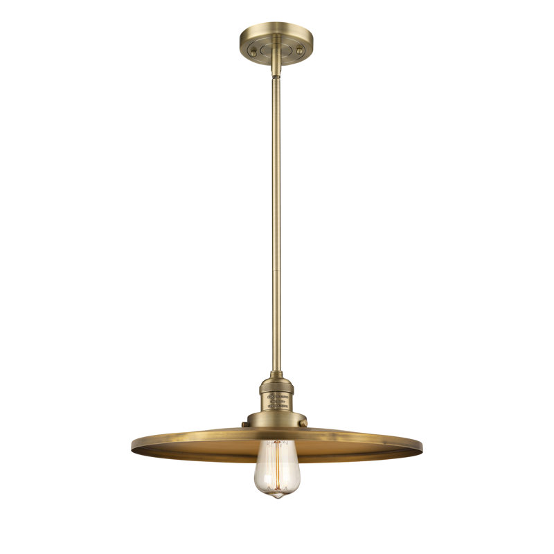 Luminaire suspendu conique à 1 lumière Rouvin, Satin Gold, H 5,38 po x l 16 po x P 16 po, Satin Gold