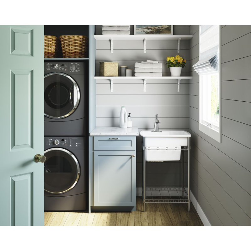 Latitude 25" L x 22" W Free Standing Laundry Sink, White
