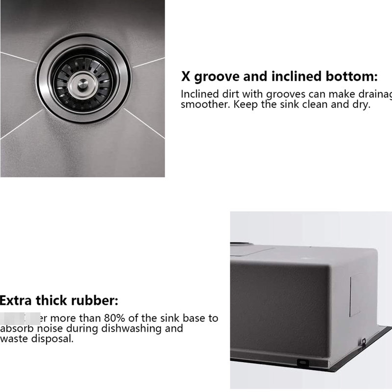 33-Inch Stainless Steel Basin Sink With Ledge - And Drop-In 33" Sound Dampening Scratch