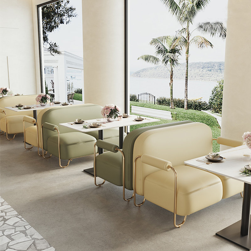 Banc de restaurant de dessert décontracté de luxe léger, Beige