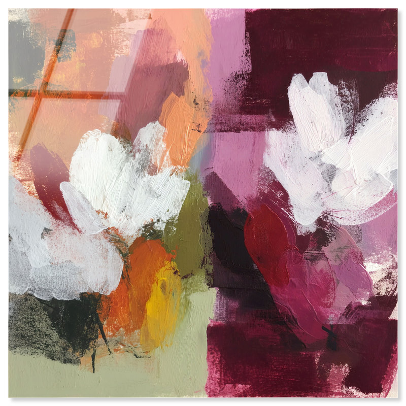 «Cool Crimson II», reproduction d'art sur acrylique par Art Remedy, prête à être suspendue, 12 x 12, 12"H x 12"W
