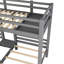 Lit simple au-dessus et superposé gris avec escalier et support - crée un espace de rangement pratique