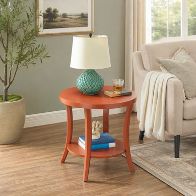 Contemporary Round Shelf End Table