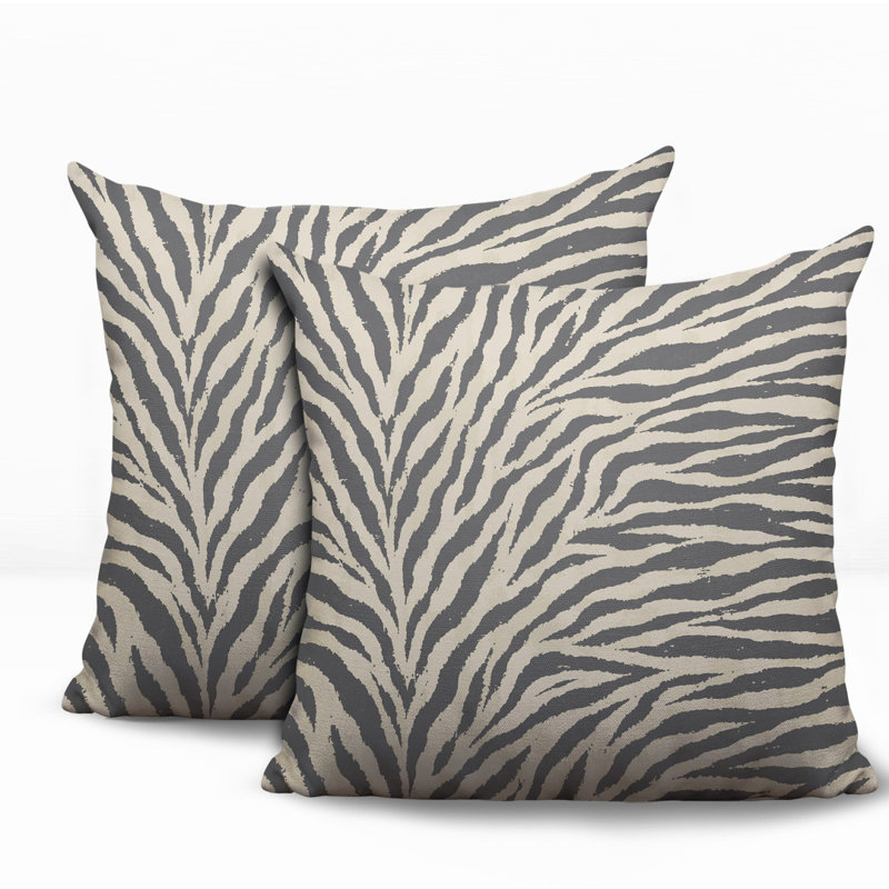 Oreiller réversible Jay Zebra, 20x20, Gray
