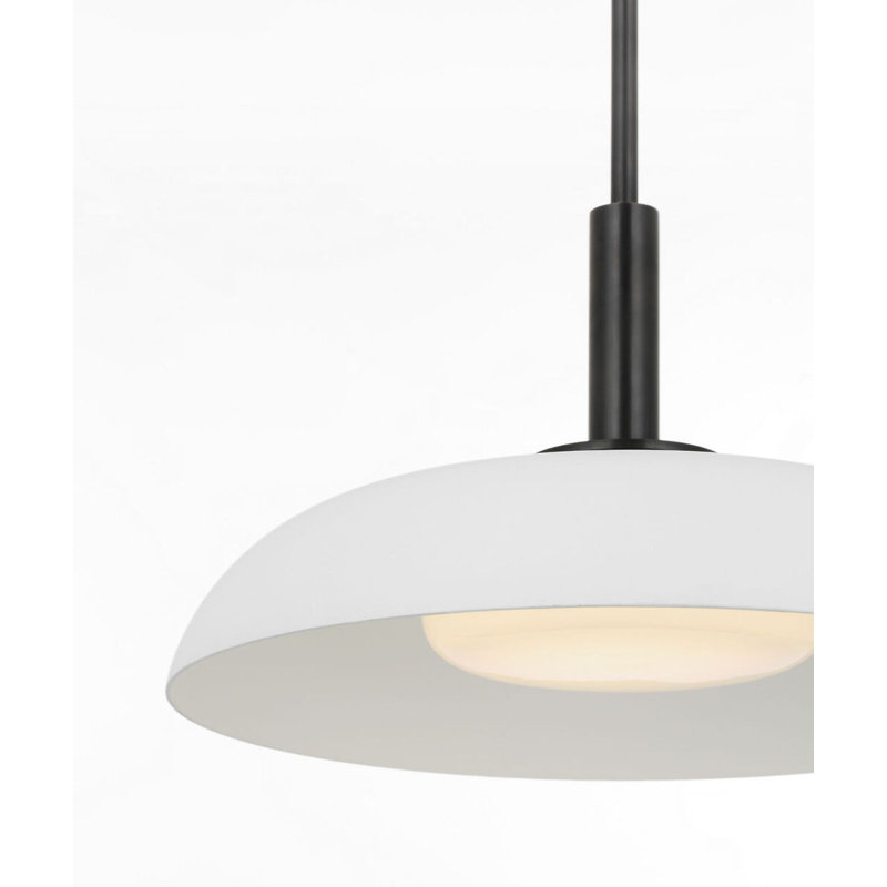 Cyrus 16" Pendant with White Glass, Bronze