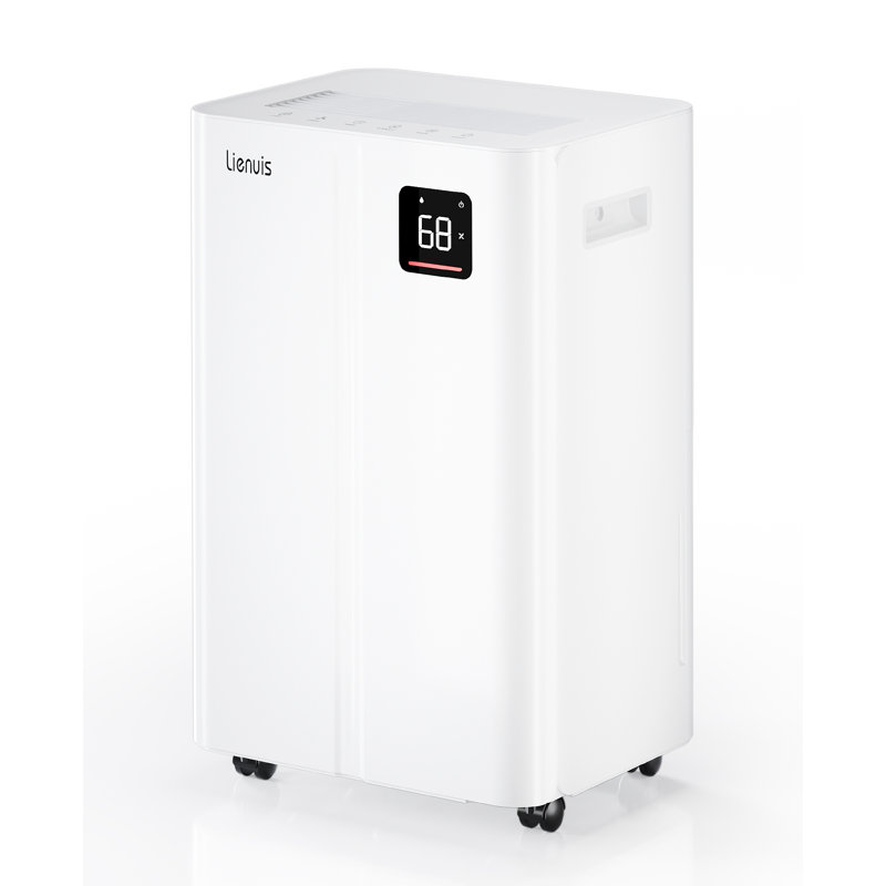 Déshumidificateur de 50 pintes pour sous-sol, jusqu'à 4 500 pi. Pi., Humidistat intelligent, drain continu, fonctionnement silencieux de 40 dB, minuterie de 24 heures, roues et verrouillage pour enfants