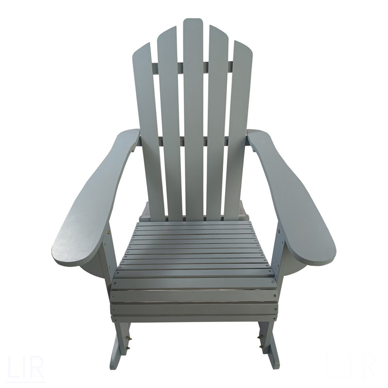 Chaise berçante inclinable en bois Adirondack, Gris