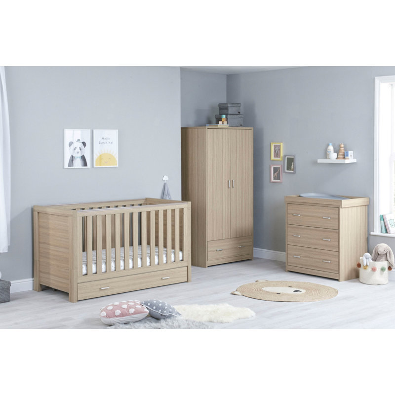 Luno 3 Piece Room Set with Drawer, Oak