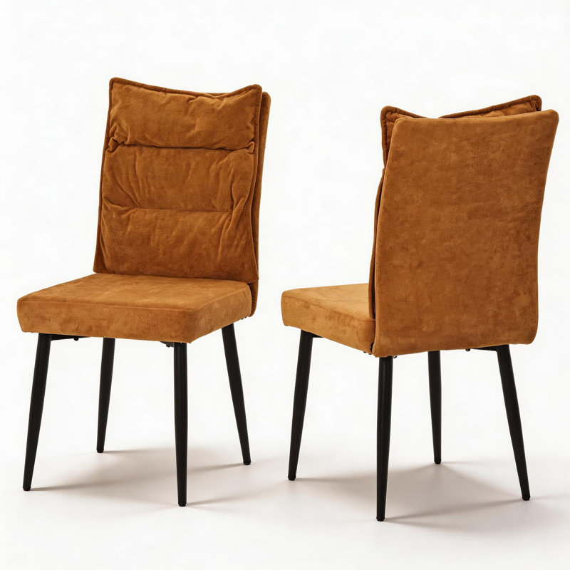 Cotton Upholstered Side Chair, Yellow